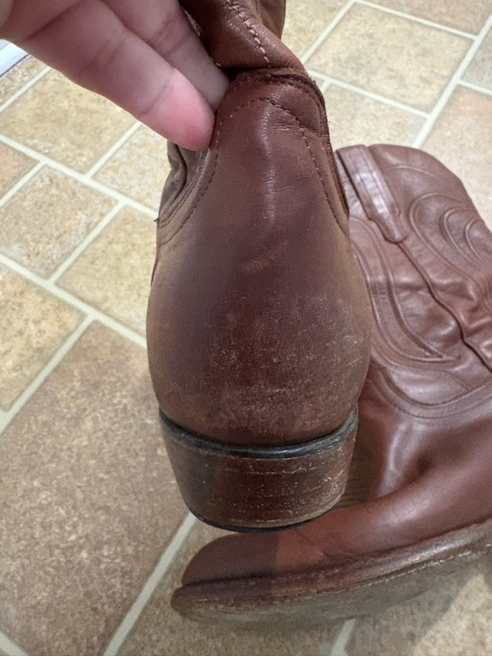 Tecovas Cartwright Boots Hazelnut Cow Hide Leather Size 10EE PRE-OWNED See Pics - Picture 14 of 14